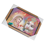 Goddess Radha And Lord Krishan Photo Frame - 20 × 15 Inches | For Pooja Temple | Home Decor And Gifts