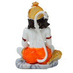 Lord Hanuman Ji Is Sitting On The Throne | Marble Dust Murti Idol - 4 × 3 Inches | For Pooja Temple | Home Decor | Office Decoration | Mandir Decoration And Gifts