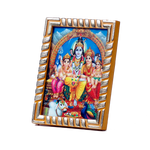 Lord Shiva Family Photo Frame | God Shiva, Parvati, Ganesh And Kartikeya - 5 × 3 Inches | For Pooja Temple | Home Decor | Office & Mandir Decoration And Gifts