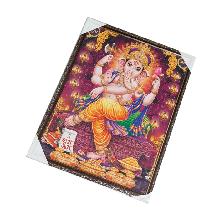 Lord Ganesha Photo Frame - 17 × 25 Inches | For Pooja Temple | Home Decor And Gifts