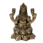 Brass Murti Goddess Lakshmi Ji Is Sitting On Lotus Flower - 3 × 2.7 Inches | For Pooja Temple | Home Decor | Office & Mandir Decoration And Gifts