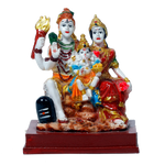Lord Shiva Family Marble Dust Murti Idol | God Shiva, Parvati Ji, Ganesha And Kartikeya - 4 x 4.5 Inches | For Pooja Temple | Home Decor | Office Decoration | Mandir Decoration And Gifts