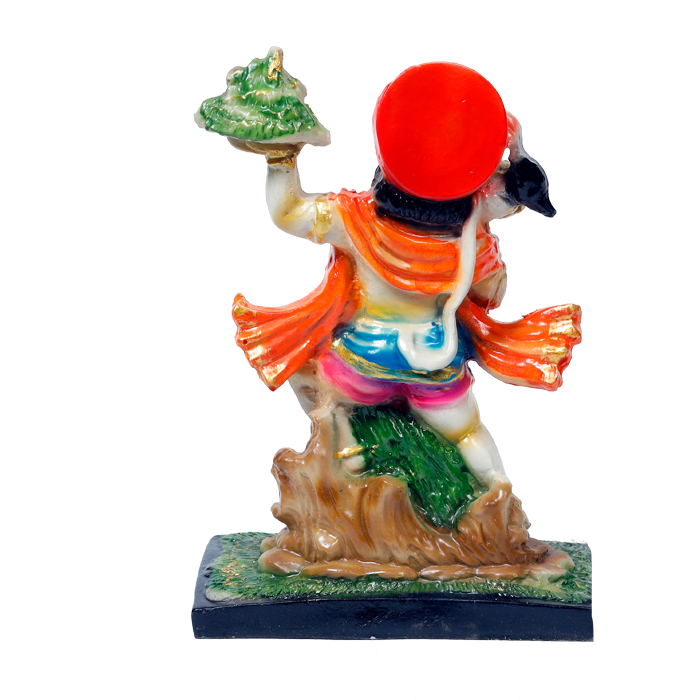 Lord Veer Bajrang Bali Hanuman Ji Murti Idol - 8 × 6 Inches | Hanuman Carrying Mountain of Herbs | For Pooja Temple | Home Decor | Office Decoration | Mandir Decoration And Gifts