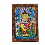 Lakshmi Narasingha Bhagwan Is Sitting On Throne Photo Frame - 5 × 3 Inches | For Pooja Temple | Home Decor | Office & Mandir Decoration And Gifts