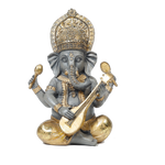 Lord Ganesha Is Sitting Is Sitting On Throne | Terracotta Clay Murti Idol - 9 × 5 Inches | For Pooja Temple | Home Decor | Office Decoration | Mandir Decoration And Gifts