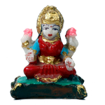 Goddess Lakshmi Mata Is Sitting On Throne | Marble Dust Murti Idol - 2 x 2 Inches | For Pooja Temple | Home Decor | Office Decoration | Mandir Decoration And Gifts