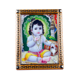 Lord Bal Gopal Krishna Photo Frame - 8 x 6 Inches | For Pooja Temple | Home Decor | Office Decoration | Mandir Decoration And Gifts