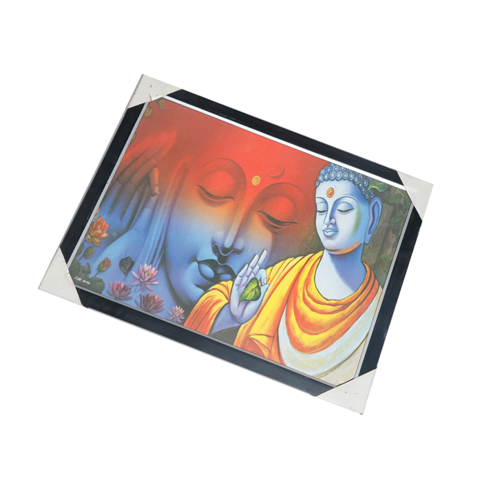 Lord Gautam Buddha Photo Frame - 26 × 20 Inches | For Pooja Temple | Home Decor And Gifts