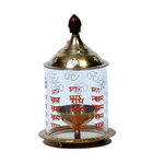Brass Ram Akhand Jyoti Diya Oil Lamp | Borosilicate Diya With Glass Cover - 6 × 3 Inches | 5 × 3 Inches | 4.5 × 3 Inches | For Pooja Temple | Home & Mandir Decoration And Gifts