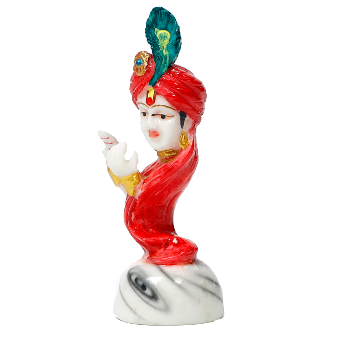 Lord Krishna Marble Dust Murti Idol - 6.5 x 3 Inches | For Pooja Temple | Home Decor | Office Decoration | Mandir Decoration And Gifts