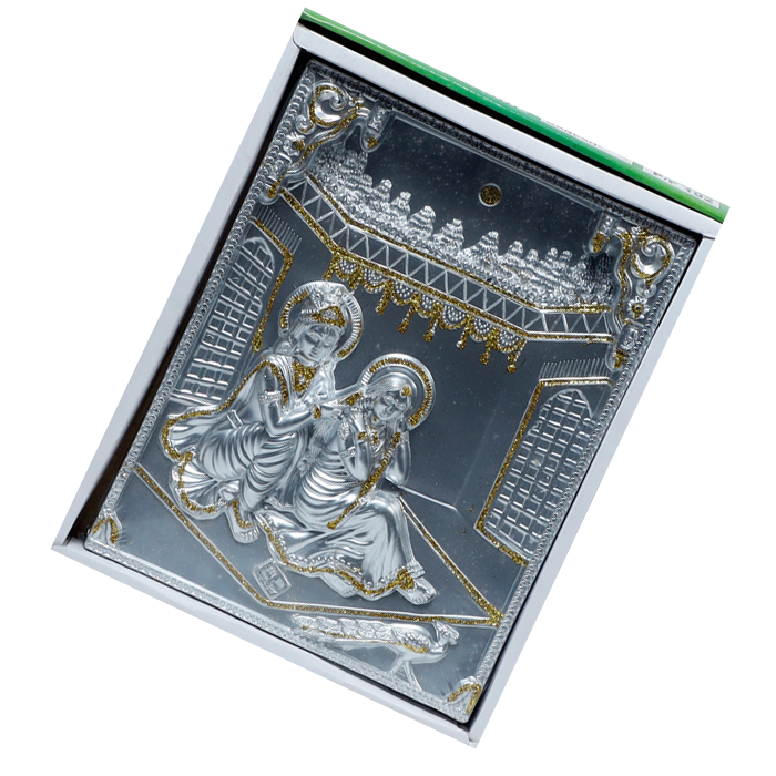 Lord Krishan And Goddess Radha Photo Frame - 12 × 10 Inches | For Pooja Temple | Home Decor | Office & Mandir Decoration And Gifts
