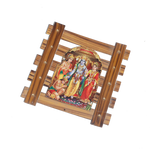 Lord Ram Darbar With Ram, Laxman, Sita And Hanuman Photo Frame - 14 × 15 Inches | For Pooja Temple | Home Decor And GIfts