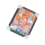 Goddess Lakshmi Mata, Lord Ganesha, Goddess Saraswati Mata, Lord Vishnu And Dhan Kubera Photo Frame - 11 × 10 Inches | For Pooja Temple | Home Decor And Gifts