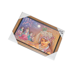 Goddess Radha And Lord Krishan Photo Frame - 20 × 15 Inches | For Pooja Temple | Home Decor And Gifts