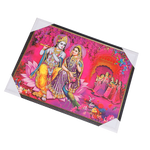 Goddess Radha And Lord Krishan Photo Frame - 25 × 19 Inches | For Pooja Temple | Home Decor And Gifts