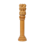 Wooden Brown Ashoka Stambh Desk Ashoka Piller Ideal - 11 × 3 Inches | For Advocate Table Office | Home Decor And Gifts