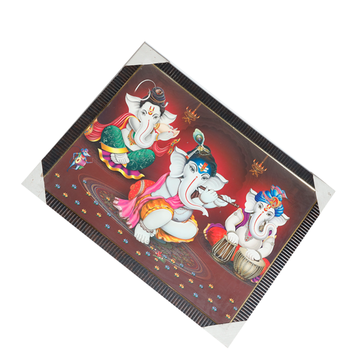 Lord Ganesha Photo Frame - 26 × 20 Inches | For Pooja Temple | Home Decor And Gifts