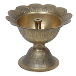 Brass Devdas Diya Oil Puja Lamp Engraved Design - 4 × 4.5 Inches | 4 × 5 Inches | For Pooja Temple | Home And Mandir Decoration And Gifts