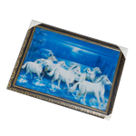 7 Running Vastu Shastra White Horse 3D Photo Frame - 14 × 17 Inches | For Home Decor And Gifts