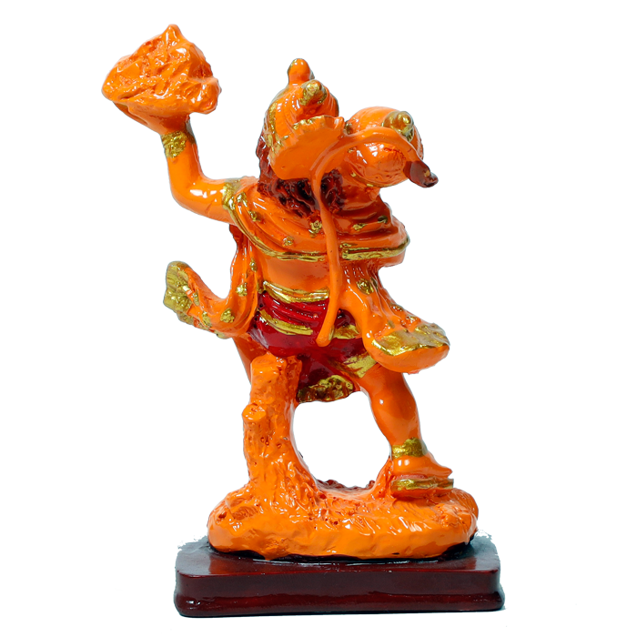 Veer Bajrang Bali Hanuman Ji Sindoori | Marble Dust Murti Idol - 5 x 3 Inches | For Pooja Temple | Home Decor | Office Decoration | Mandir Decoration And Gifts
