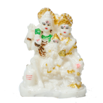 Lord Shiva Family Marble Dust Murti Idol - 4 × 3 Inches | For Pooja Temple | Home Decor | Office Decoration | Mandir Decoration And Gifts