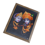 Goddess Radha And Lord Krishan Photo Frame - 17 × 13 Inches | For Pooja Temple | Home Decor And Gifts