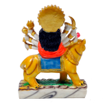 Goddess Durga Mata Is Sitting On The Lion | Marble Dust Murti Idol - 8 × 6 Inches | For Pooja Temple And Home Decor |Office Decoration | Mandir Decoration And Gifts