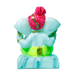 Lord Ganesha Is Sitting On The Stool Marble Dust Murti Idol - 7 × 4 Inches | For Pooja Temple | Home Decor | Office Decoration | Mandir Decoration And Gifts
