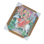 Goddess Sheetala Mata Is Sitting On Donkey Photo Frame - 11 × 10 Inches | For Pooja Temple | Home Decor And Gifts