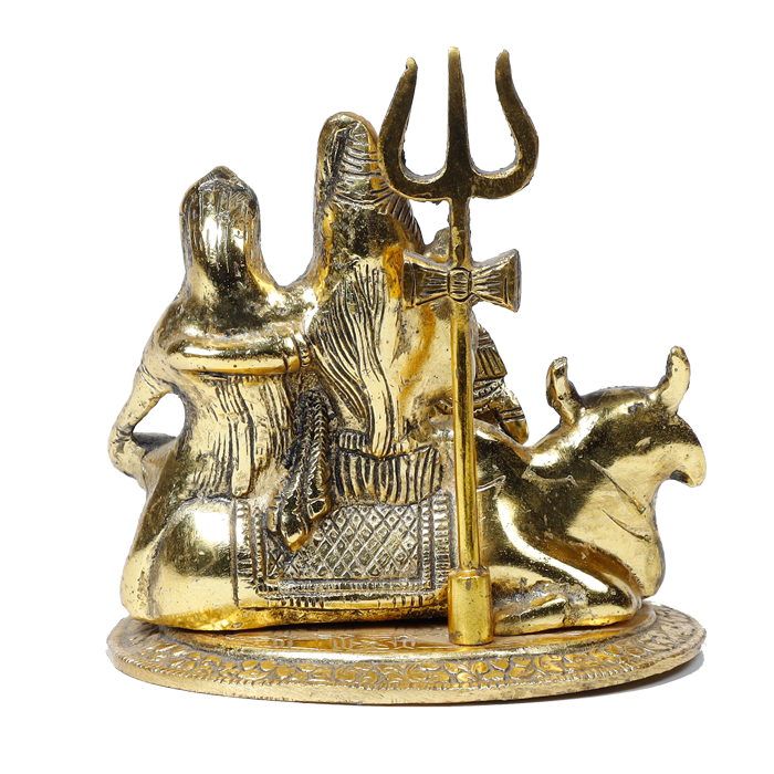 Brass Murti Lord Shiva Family | God Shiva, Parvati, Ganesh And Kartikeya Murti - 6 × 6 Inches | For Pooja Temple | Home Decor | Office & Mandir Decoration And Gifts