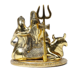 Brass Murti Lord Shiva Family | God Shiva, Parvati, Ganesh And Kartikeya Murti - 6 × 6 Inches | For Pooja Temple | Home Decor | Office & Mandir Decoration And Gifts