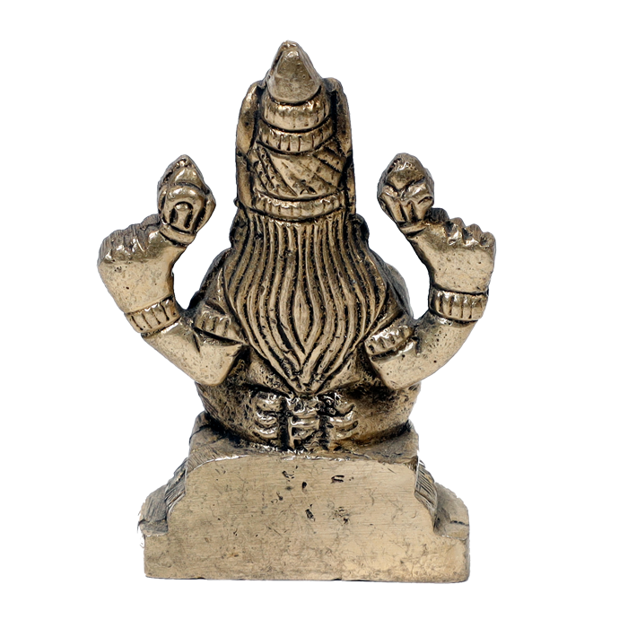 Brass Murti Lakshmi Ji Is Sitting On Throne - 3 × 2.5 Inches | For Pooja Temple | Home Decor | Office & Mandir Decoration And Gifts