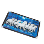 7 Running Vastu Shastra White Horse Photo Frame - 21 × 39 Inches | For Home Decor And Gifts