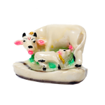 Cow And Calf Pooja Mandir Murti Idol - 5 × 3 Inches | Apna Kanha Cow And Calf polyresin | Home Decor | Office Decoration | Mandir Decoration And Gifts