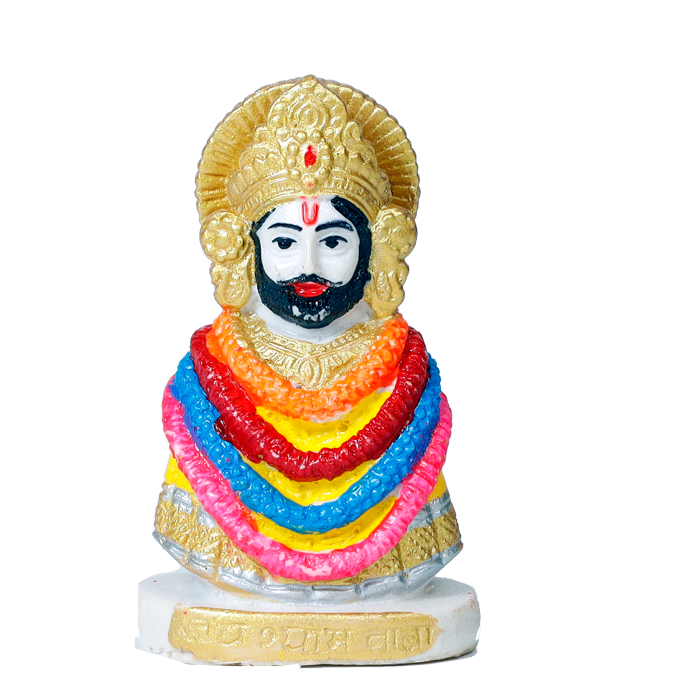 Shree Khatu Shyam Baba Marble Dust Murti Idol - 3 x 2 Inches | For Pooja Temple | Home Decor | Office Decoration | Mandir Decoration And Gifts
