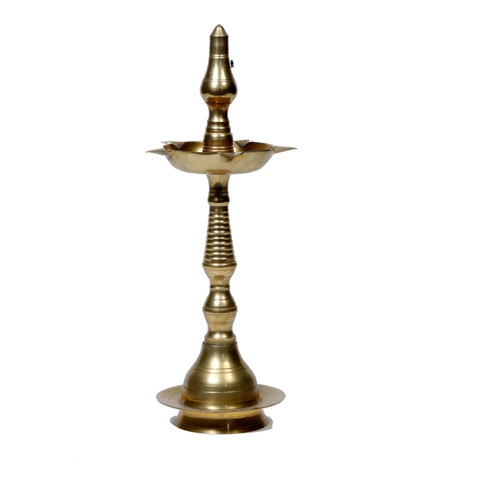 Brass Pancharti Panchmukhi Diya Oil Lamp With Stand - 13 × 5 Inches | 10 × 4 Inches | 8.5 × 4 Inches | For Pooja Temple | Home Decor | Diwali Decorations And Gift