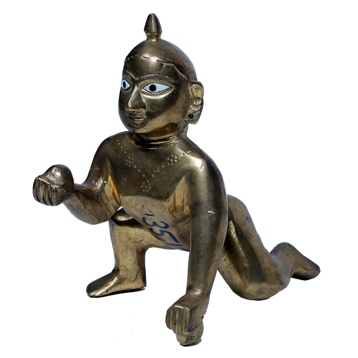 Brass Murti 8 No. Laddu Gopal | Laddu Gopal For Janmashtami Special - 7 × 3.5 Inches | For Pooja Temple | Home Decor | Office & Mandir Decoration And Gifts