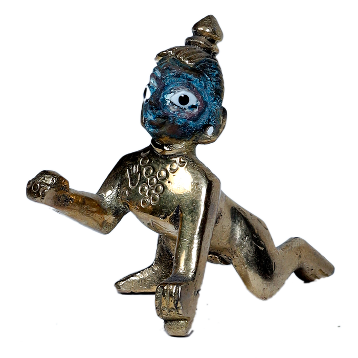 Brass Murti 0 No. Laddu Gopal | Laddu Gopal For Janmashtami Special - 2 × 1.5 Inches | For Pooja Temple | Home Decor | Office & Mandir Decoration And Gifts