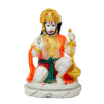 Lord Veer Bajrangbali Hanuman Ji Marble Dust Murti Idol - 9 x 6 Inches | For Pooja Temple | Home Decor | Office Decoration | Mandir Decoration And Gifts