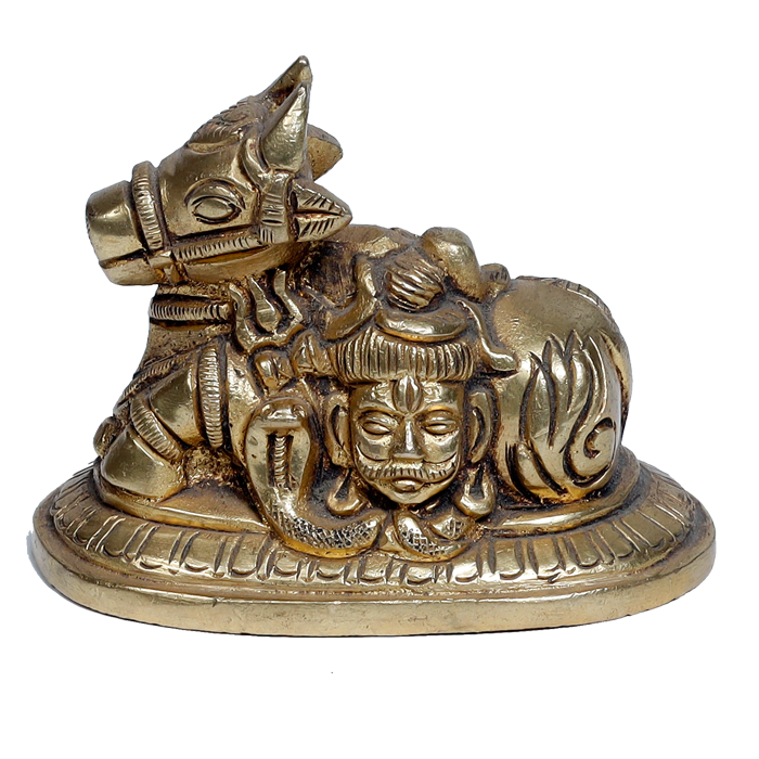 Brass Murti 3 No. Nandi - 3 × 3 Inches | 2.5 × 3 Inches | For Pooja Temple | Home Decor | Office & Mandir Decoration | Vastu & Spiritual Decor, Ideal for Worship And Gifts