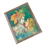 Goddess Radha And Lord Krishan Photo Frame - 17 × 13 Inches | For Pooja Temple | Home Decor And Gifts