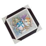 Goddess Radha And Lord Krishan Photo Frame - 11 × 11 Inches | For Pooja Temple | Home Decor And Gifts