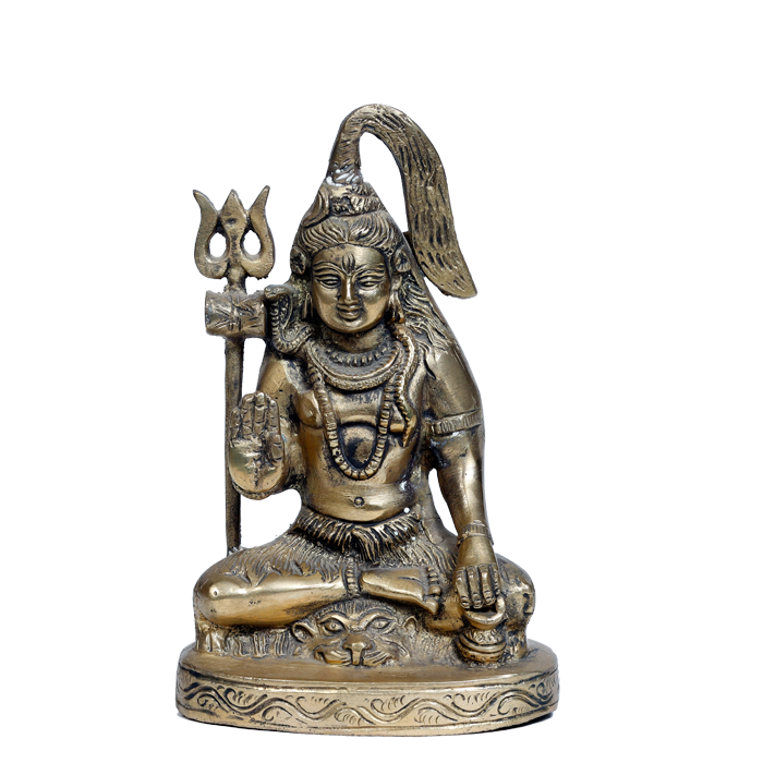 Brass Murti Lord Shiva Ji Mahadev - 6.5 × 4 Inches | For Pooja Temple | Home Decor | Office & Mandir Decoration And Gifts