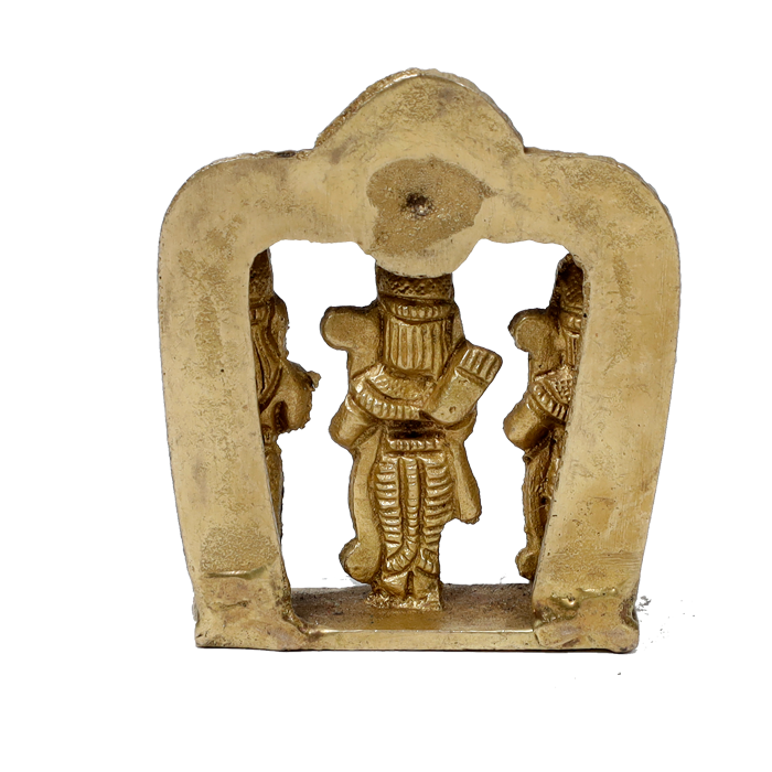 Brass Murti Lord Ram Darbar - 2.5 × 2.5 Inches | For Pooja Temple | Home Decor | Office & Mandir Decoration And Gifts