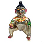 Brass Murti Laddu Gopal Shringar | Laddu Gopal For Janmashtami Special - 6 × 4 Inches | For Pooja Temple | Home Decor | Office & Mandir Decoration And Gifts