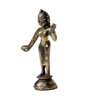 Brass Murti Goddess Radha Is Standing At The Stool - 4 × 2.5 Inches | For Pooja Temple | Home Decor | Office & Mandir Decoration And Gifts