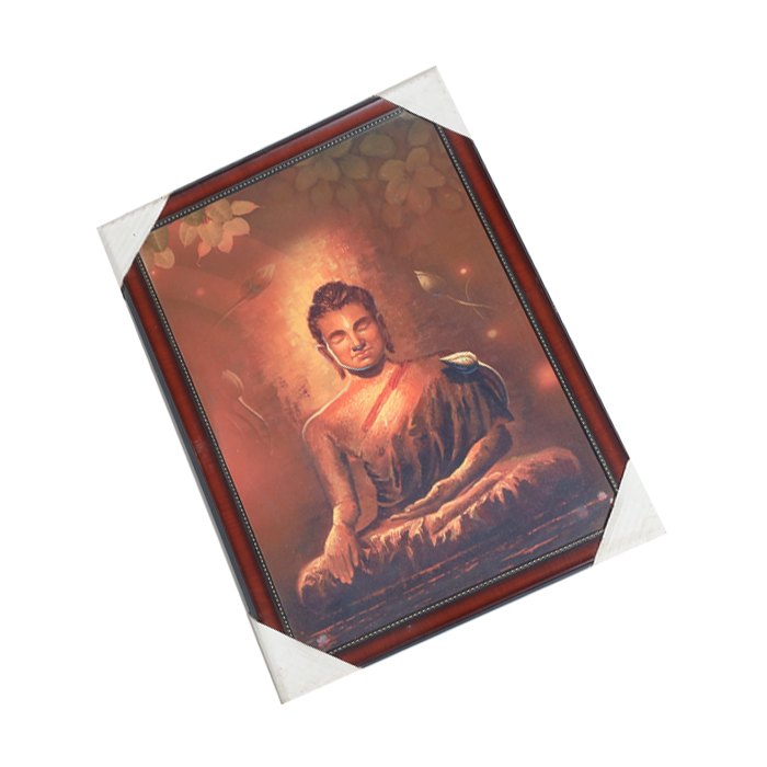 Lord Gautam Buddha Photo Frame - 22 × 16 Inches | For Pooja Temple | Home Decor And Gifts
