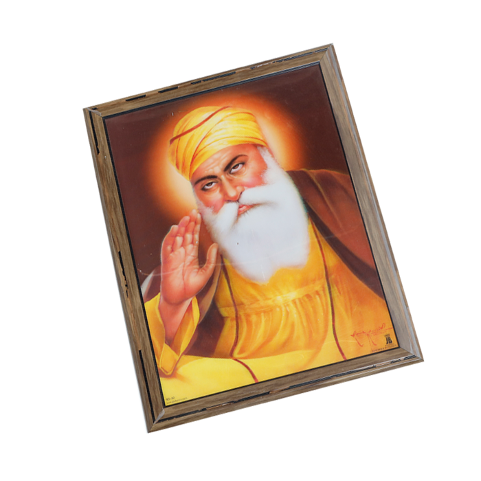 Sikh Guru Nanak Dev Ji Photo Frame - 17 × 13 Inches | For Pooja Temple | Home Decor And Gifts