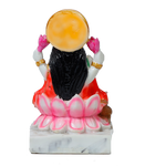 Goddess Lakshmi Mata Is Sitting On The Throne Marble Dust Murti Idol - 7 × 4 Inches | For Pooja Temple | Home Decor | Office Decoration | Mandir Decoration And Gifts