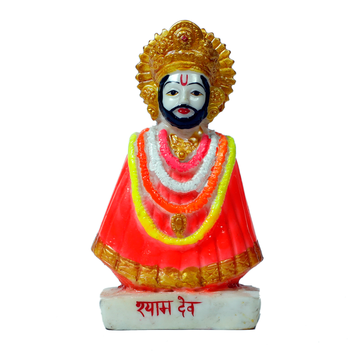 Shree Khatu Shyam Baba Marble Dust Murti Idol - 6 x 3 Inches | For Pooja Temple | Home Decor | Office Decoration | Mandir Decoration And Gifts